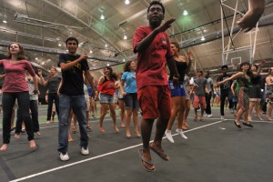 Students participating in Feet to the Fire: Feast or Famine