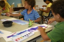 Children's artmaking at United Southend Settlement, a member of the National Guild for Arts Education