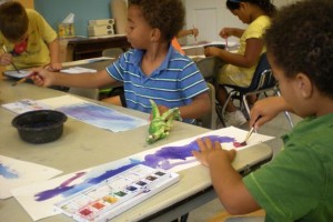 Children's artmaking at United Southend Settlement, a member of the National Guild for Arts Education