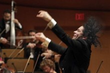 Gustavo Dudamel conducting the LA Philharmonic at Walt Disney Concert Hall. Credit: Lawrence K. Ho / Los Angeles Times
