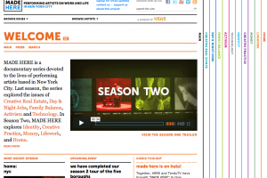 A view of HERE's MADE HERE website, featuring