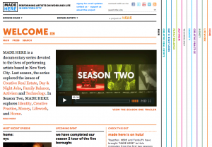 A view of HERE's MADE HERE website, featuring