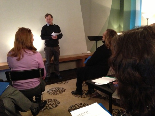 Richard Evans welcomes the group and reviews the agenda for the coming days