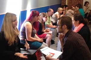 Attendees of the 2013 Theatre Bay Area conference during a breakout session.